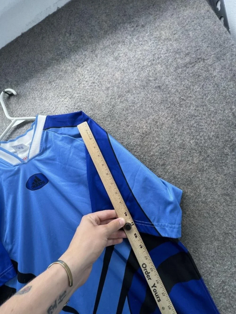 Vintage Adidas Jersey Mens Large Blue Soccer Jersey Top 90s Goalkeeping Shirt